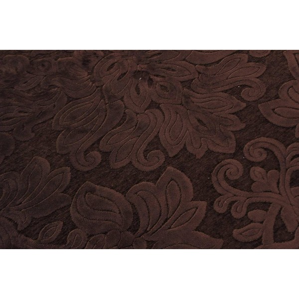 Tapete Belga Genova Alto Relevo Floral Marrom Chocolate 2,00 x 2,50m