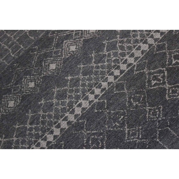 Tapete Kilim Marrocan Desenhos Geométricos Cinza 1,50 x 2,00m