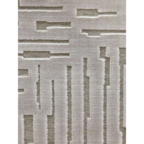 Tapete Egípcio Moderno Sayajin 01 Maze Alto Relevo Cinza Claro 2,50 x 3,50m