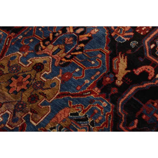 Tapete Galeria Persa Iraniano Nahavand Clássico Vermelho e Preto 1,70 x 3,35m