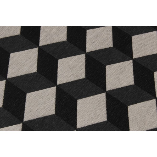Tapete Geométrico Cubes 3D Black White 2,50 x 3,50m