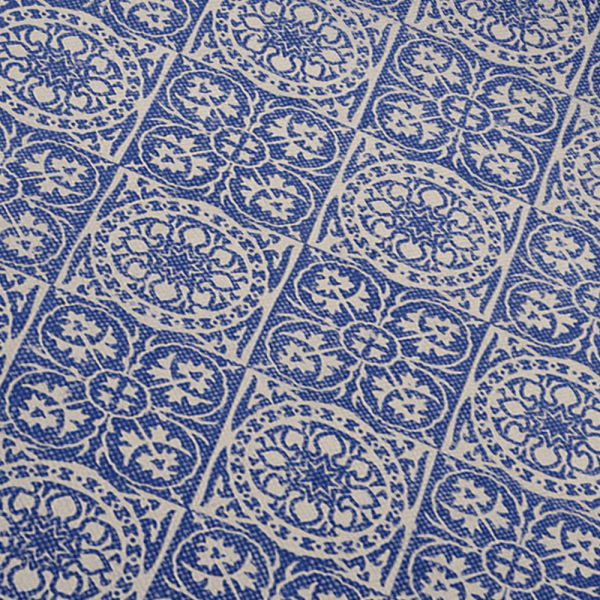 Tapete Indiano Algodão Print Azulejo Azul 1,40 x 2,00m