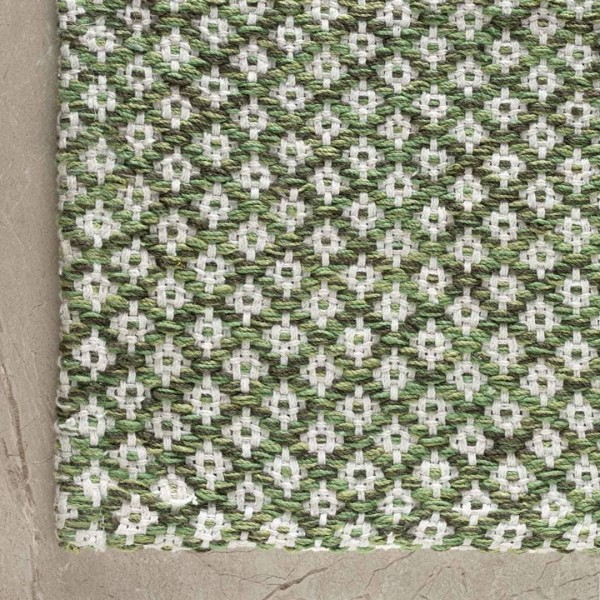 Tapete Indiano Artesanal Flower Verde Quadrado 1,50 x 1,50m