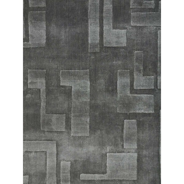 Tapete Indiano Karev Geométrico Maze Vintage Cinza 3,00 x 4,00m