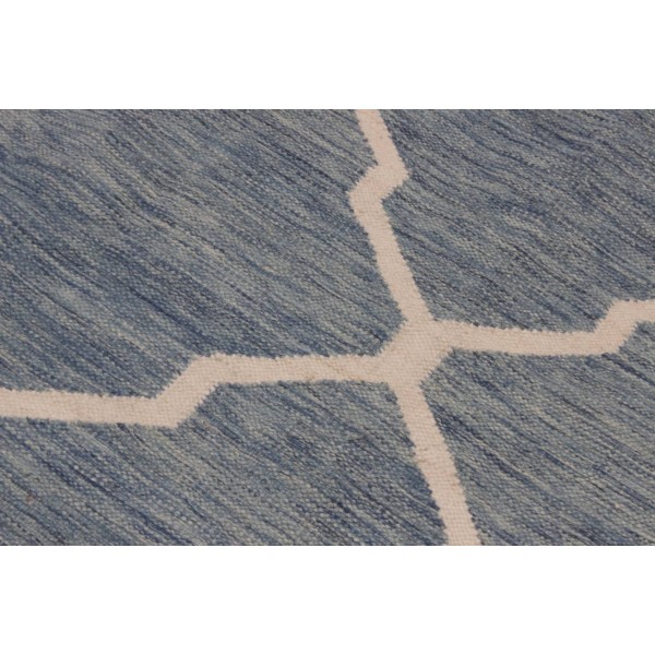 Tapete Kilim Indiano Geométrico Azul 1,58 x 2,52m