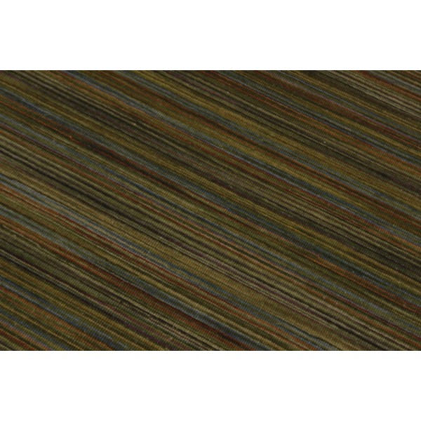 Tapete Kilim Indiano Surate Rajado Franja Diversicolor Verde Colorido 2,50 x 3,00m