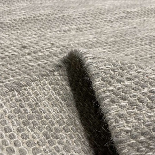 Tapete Passadeira Indiana Kilim Artesanal Alian Lã e Algodão Cinza 0,66 x 1,80m