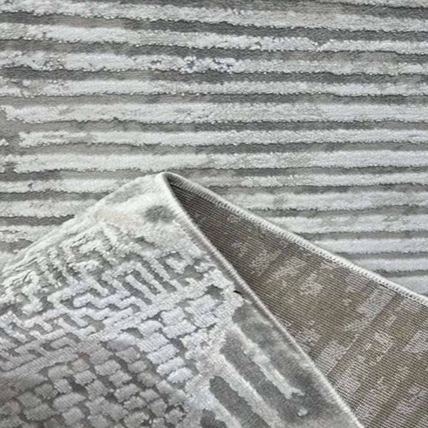Tapete Turco Rezy Efeito Geometric Vintage Desgastado Antigo Cinza 1,50 x 2,00m
