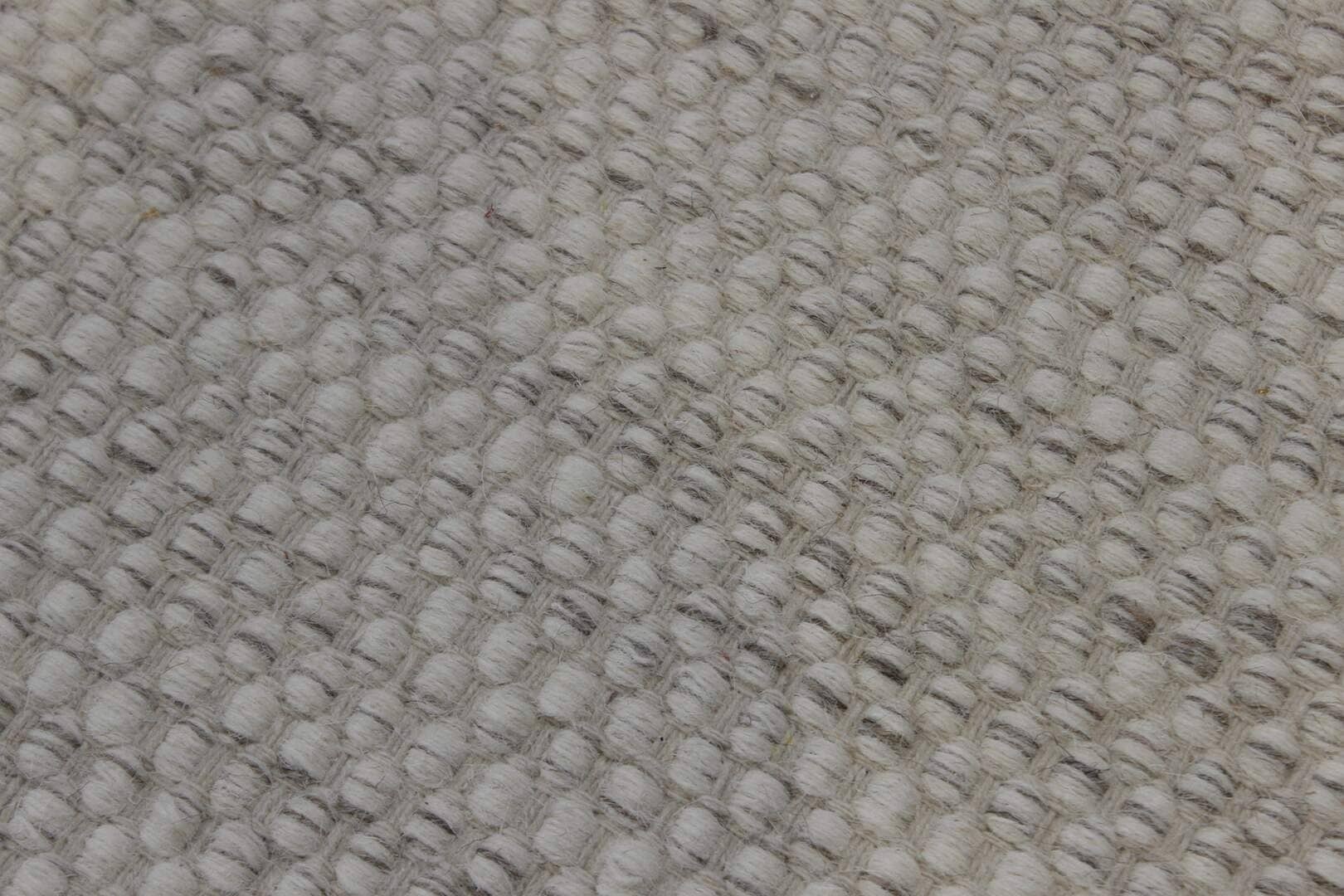 Tapete Moderno Feito à Mão Lã Liso Marfim Borda Off-White 2,00 x 3,00m