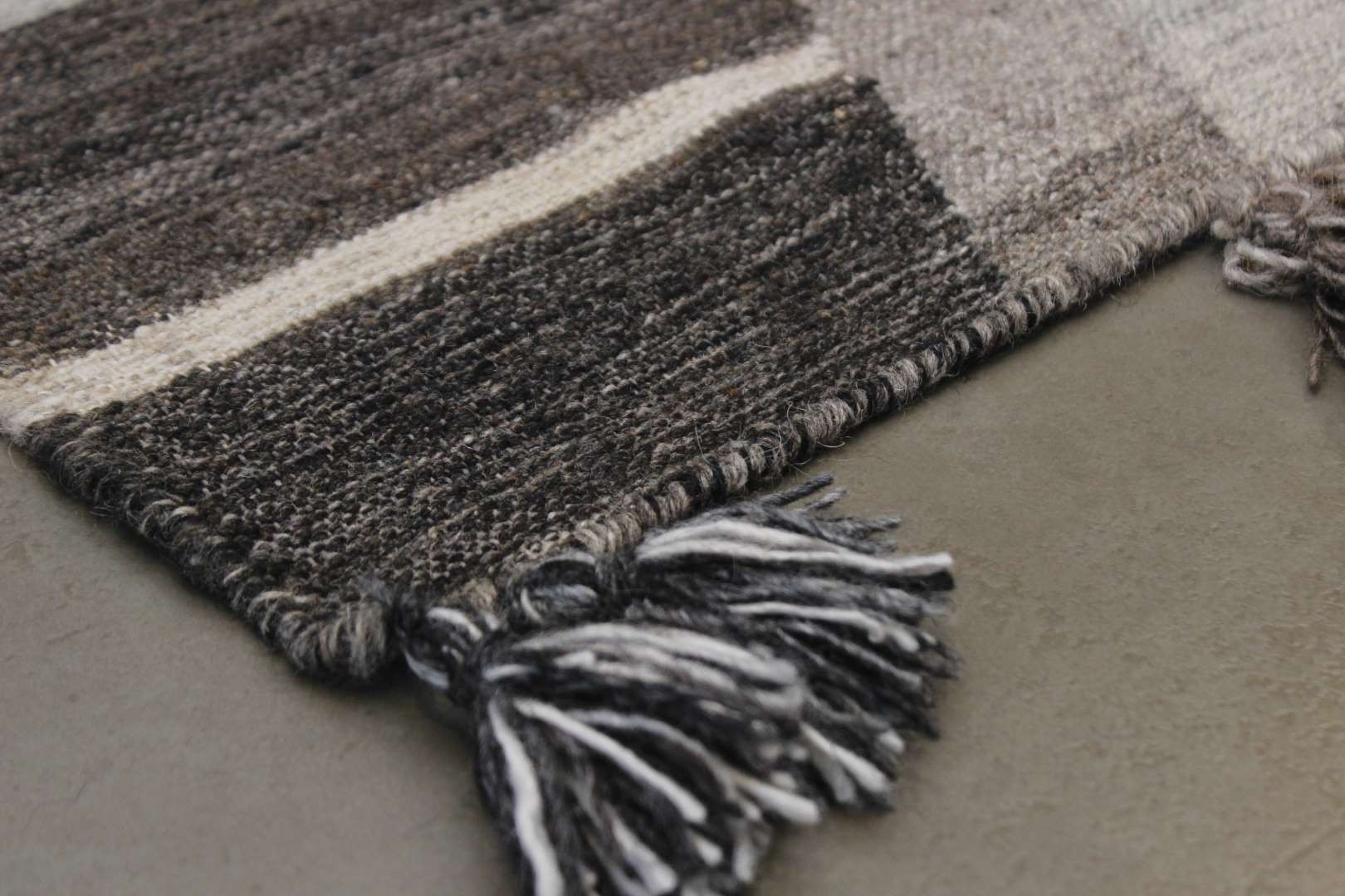 Tapete Kilim Indiano Dabad Nômade Feito à Mão Lã Geométrico Colorido 2,00 x 2,50m