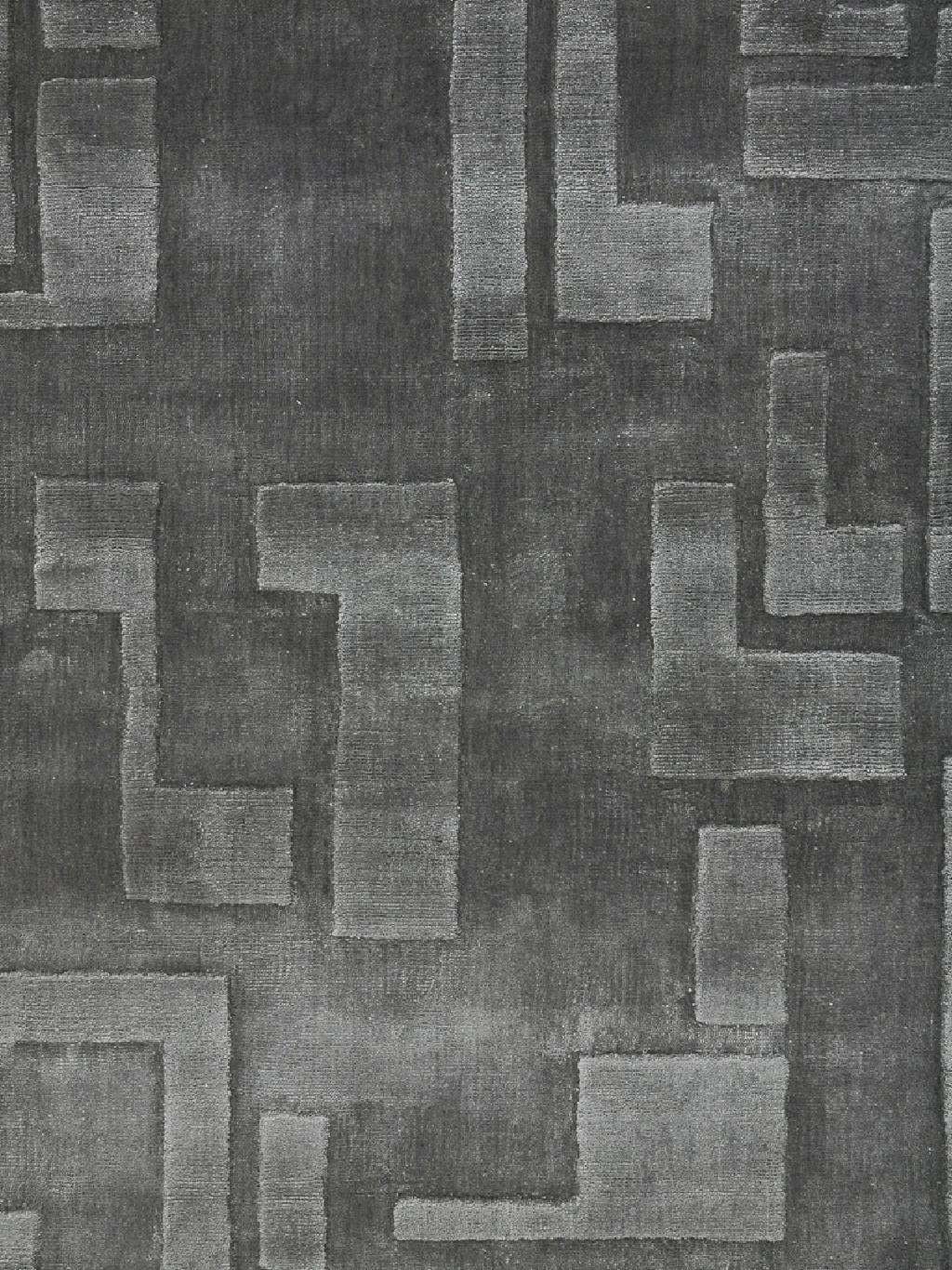 Tapete Indiano Karev Geométrico Maze Vintage Cinza 4,00 X 6,00m
