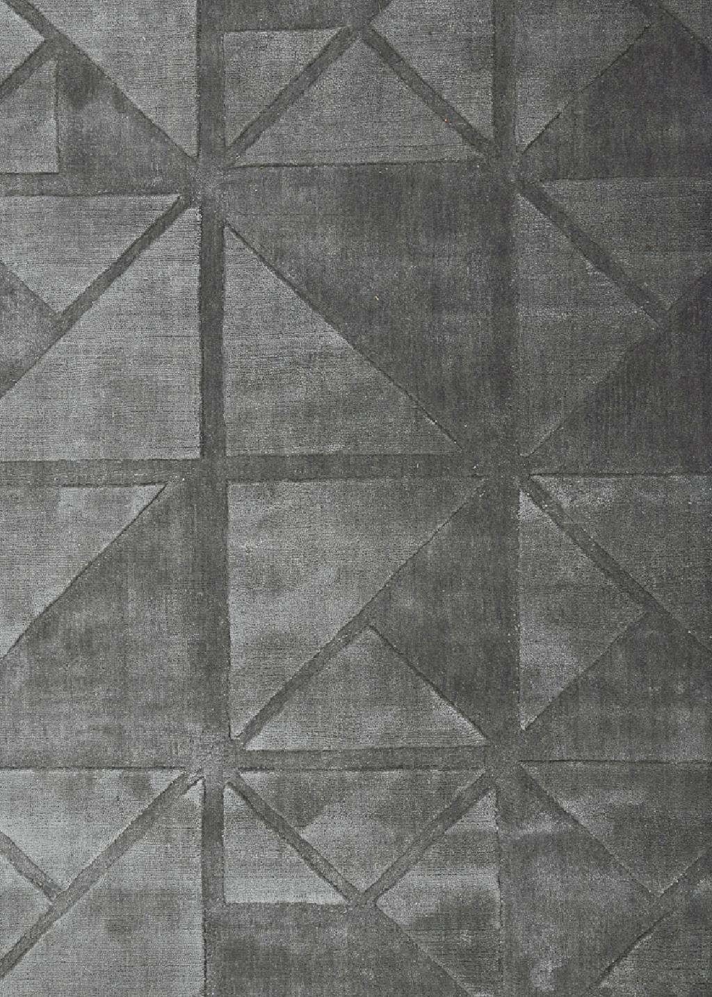 Tapete Indiano Karev Geométrico Vintage Cinza 3,50 x 4,50m