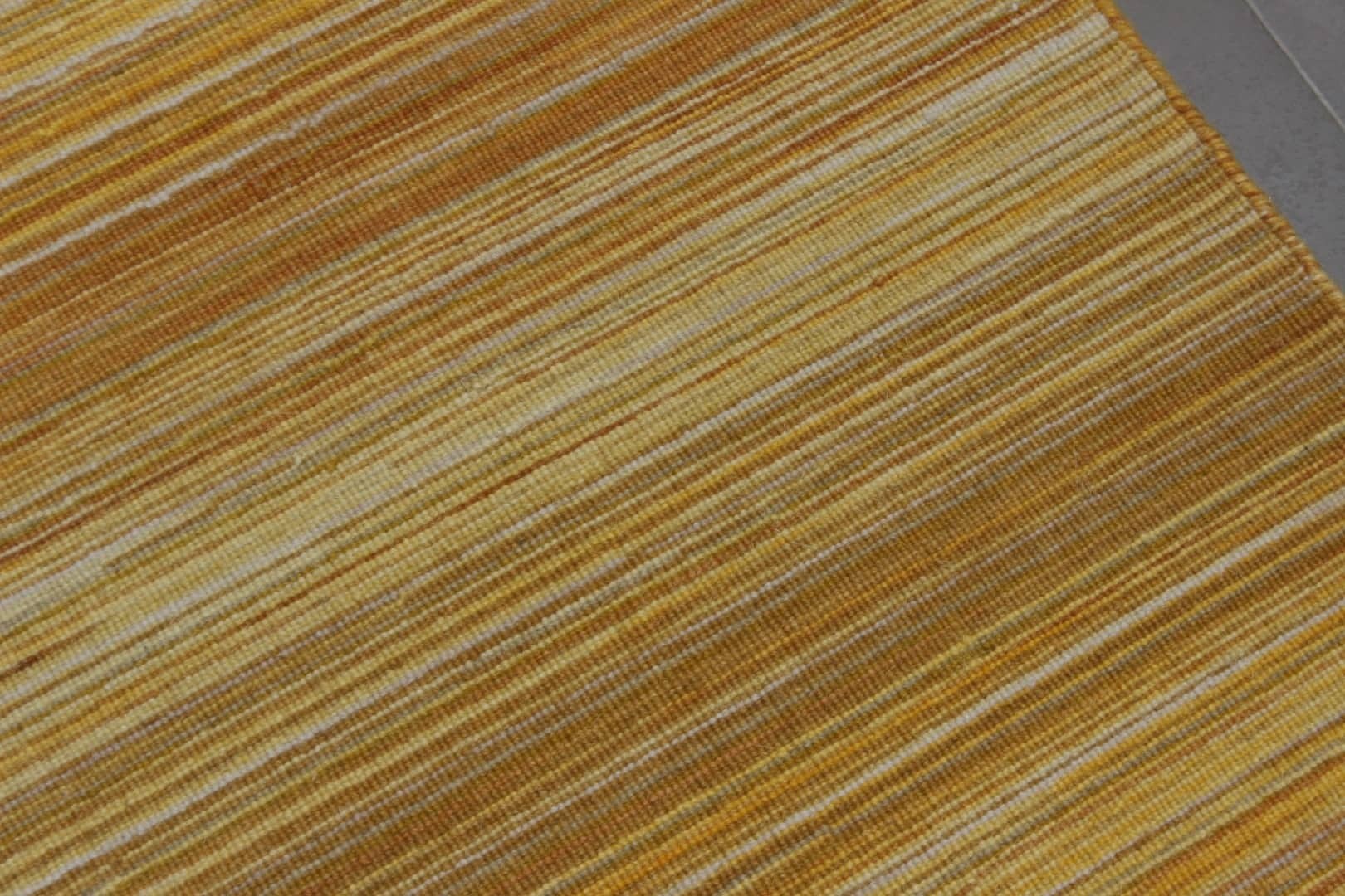 Tapete Kilim Indiano Surate Rajado Franja Diversicolor Ouro 0,60 x 0,90m