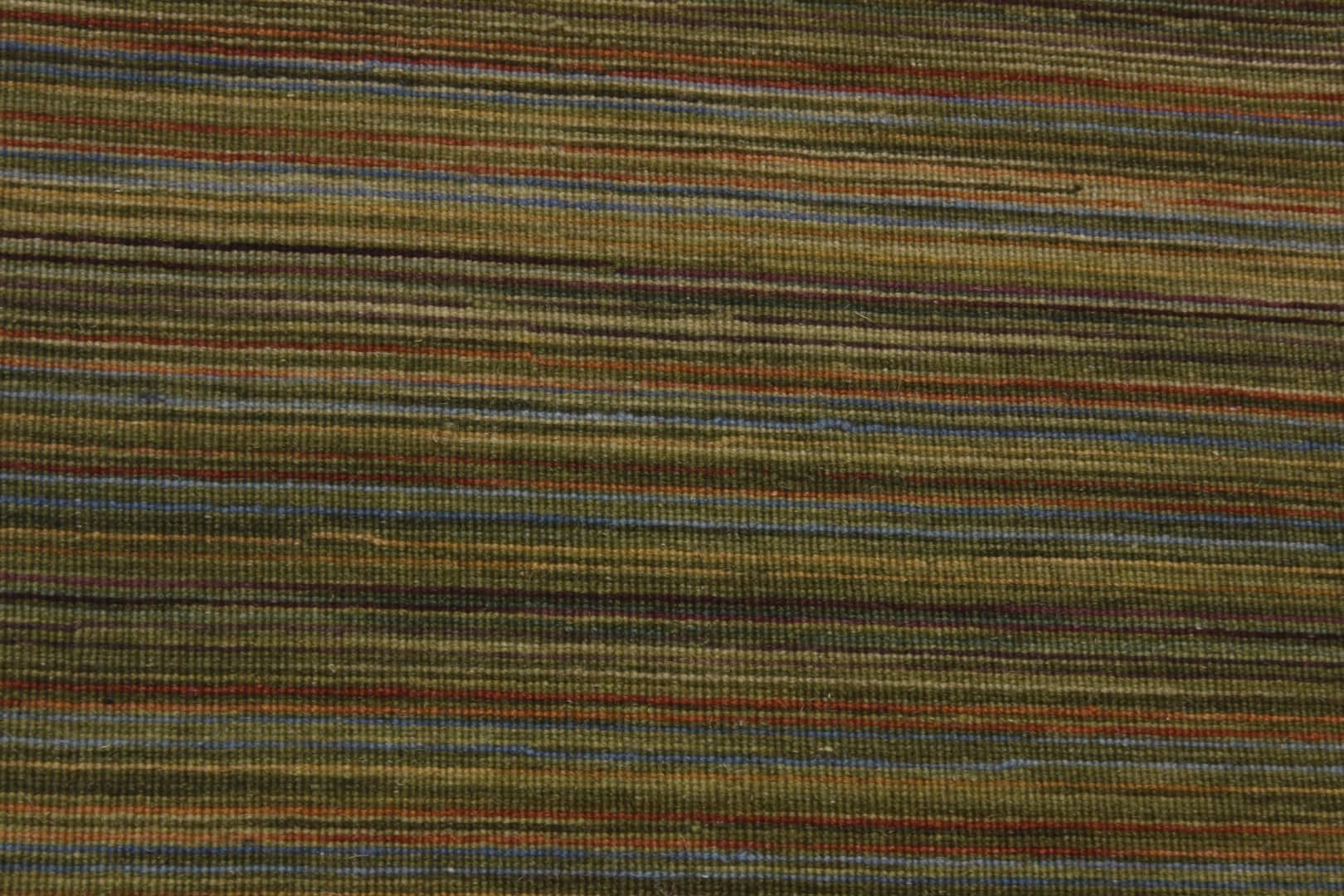 Tapete Kilim Indiano Surate Rajado Franja Diversicolor Verde Colorido 0,60 x 0,90m