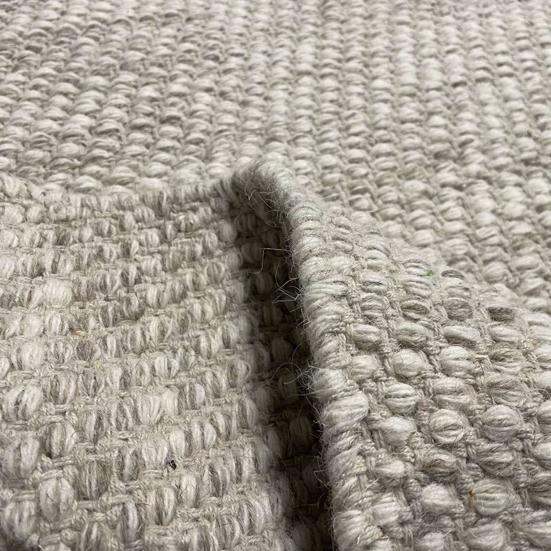 Tapete Passadeira Indiana Kilim Artesanal Eland Lã e Algodão Off White e Bege 0,66 x 1,80m