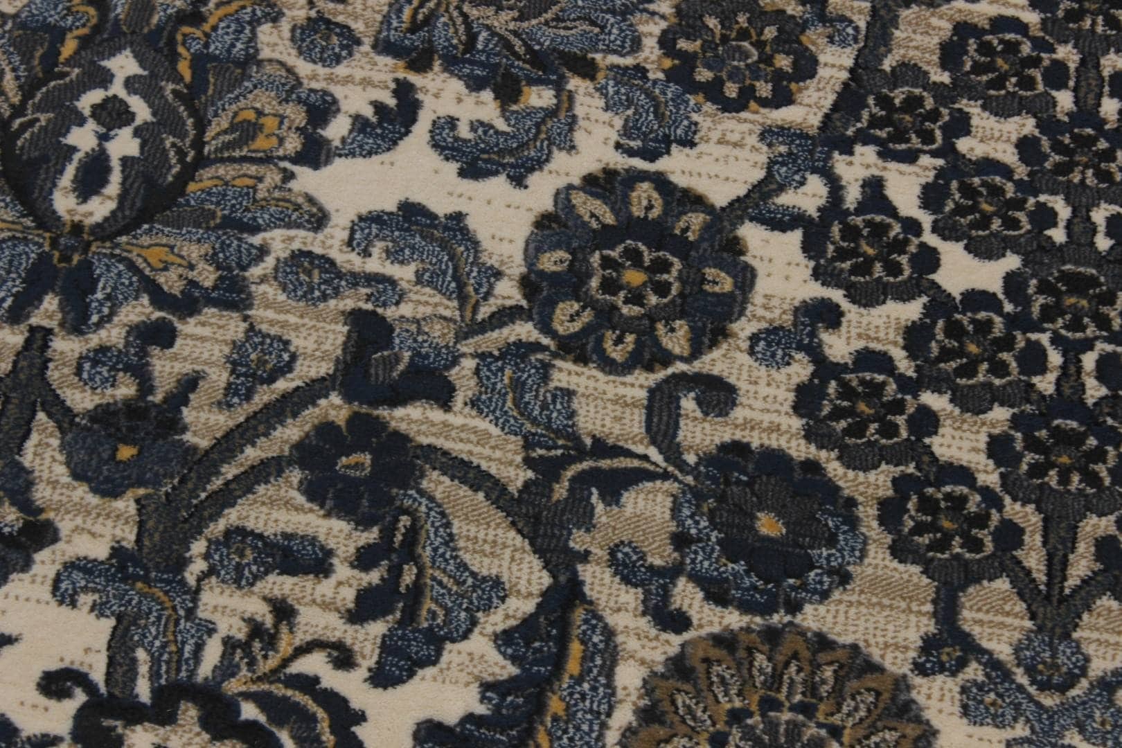 Tapete Turco Clássico Floral Aydin Creme 3,00 x 4,00m