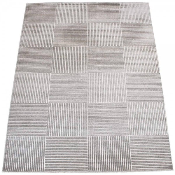 Tapete Egipcio Moderno Patchwork Reflexivo Zuriq Stripes Prata 2,00 x 2,50m