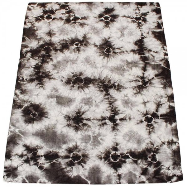 Tapete Kilim Indiano Batik Moderno Branco Preto Marrom 2,00 x 3,00m