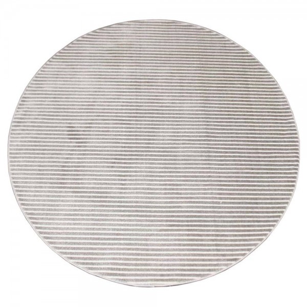 Tapete Redondo Egipcio Moderno Zuriq Reflexivo Geométrico Stripes Prata 1,60m