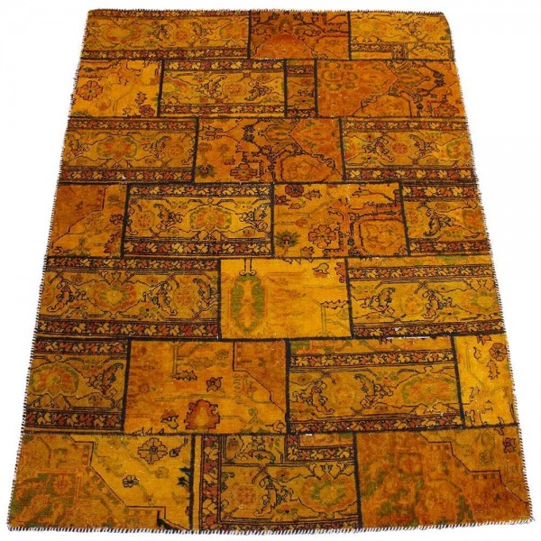 Tapete Persa Reloaded Vintage Patchwork Amarelo 1,40 x 2,05m