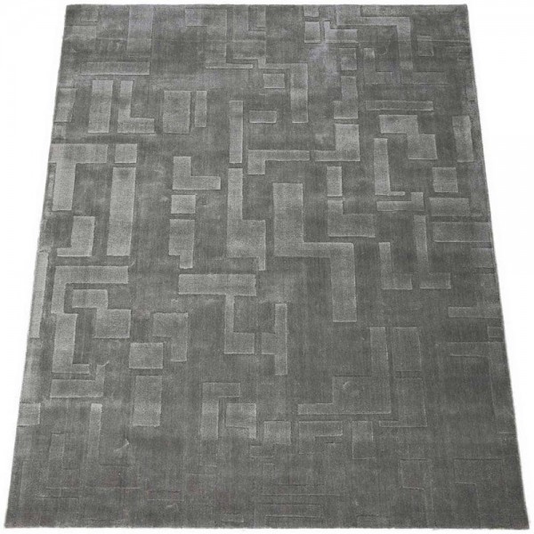 Tapete Indiano Karev Geométrico Maze Vintage Cinza 3,50 x 4,50m
