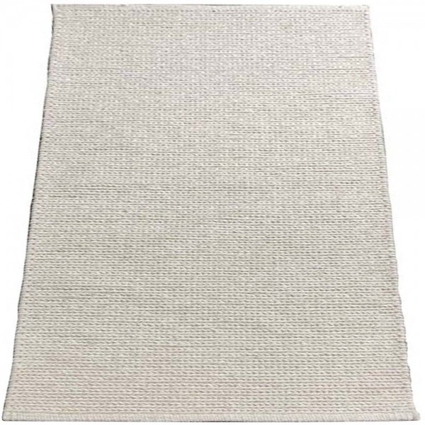 Tapete Kilim Indiano Artesanal Trançado Eland Lã e Algodão Off White 1,40 x 2,00m