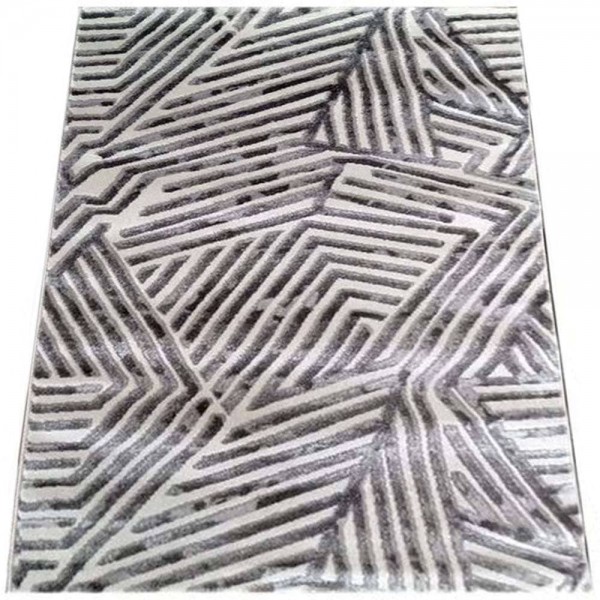 Tapete Moderno Turco Geométrico Rizzo Stripes Cinza 1,50 x 2,00m