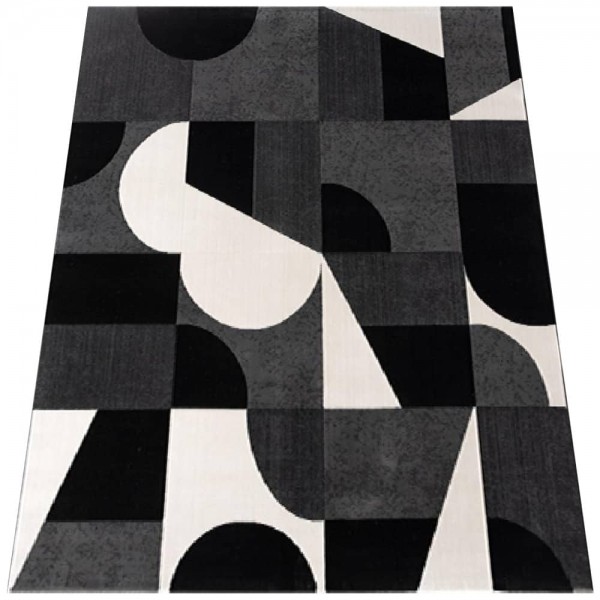 Tapete Moderno Turco Zarik Geométrico Black White 2,50 x 3,00m