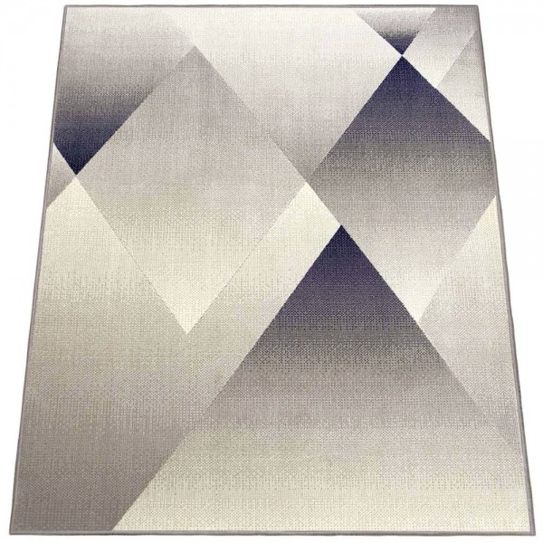 Tapete São Carlos Pixel N Pirâmide Geométrico Cinza Branco e Azul 2,00 x 2,50m