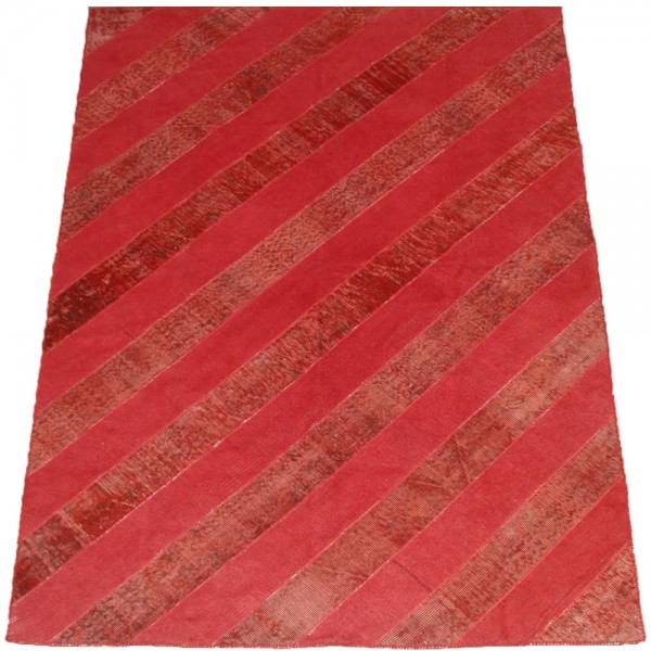 Tapete Moderno Turco Diagonal Reloaded Patchwork Vermelho 1,71 x 2,51m