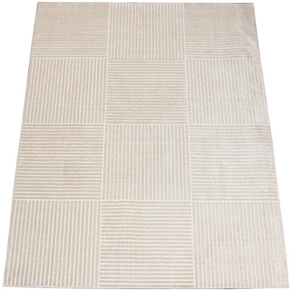Tapete Egipcio Moderno Patchwork Reflexivo Zuriq Stripes Marfim 2,00 x 2,50m