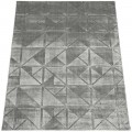 Tapete Indiano Karev Geométrico Vintage Cinza 3,50 x 4,50m