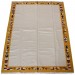 Tapete Indiano Kilim Feito à Mão Lã Moldurado Branco Amarelo 2,53 x 3,58m